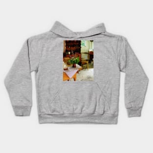 Kitchens - Wildflowers on Kitchen Table Kids Hoodie